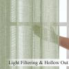 imageEstelar Textiler Sage Green Boho Farmhouse Curtains 84 Inches Long 2 Panels Soft Linen Textured Embroidered Curtains for Living Room Light Filtering Grommet Semi Sheer Drapes for Bedroom 52Wx84LSage Green