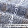 imageEstelar Textiler Sage Green Boho Farmhouse Curtains 84 Inches Long 2 Panels Soft Linen Textured Embroidered Curtains for Living Room Light Filtering Grommet Semi Sheer Drapes for Bedroom 52Wx84LBlueWhite Embroidery