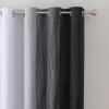 imageEstelar Textiler Thermal Insulated Blackout Curtains for Bedroom Ombre Black and Greyish White Blackout Drapes for Living Room Gradient Full Light Blocking Energy Saving Curtains 52Wx84L 2 Panels