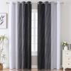 imageEstelar Textiler Thermal Insulated Blackout Curtains for Bedroom Ombre Black and Greyish White Blackout Drapes for Living Room Gradient Full Light Blocking Energy Saving Curtains 52Wx84L 2 Panels
