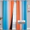 imageThermal Insulated Blue and Orange Curtains for Living Room Complete Light Blocking Ombre Blackout Curtains for Bedroom Full Room Darkening Gradient Grommet Drapes for Boy Room 52x84 Inch 2 Panels