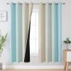 imageEstelar Textiler Full Room Darkening Gradient Blackout Curtains 72 Inch Length 2 Panels Set Ombre Aqua and Beige Thermal Insulated Full Light Blocking Grommet Blackout Drapes for Bedroom 52Wx72L