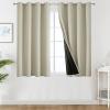 imageEstelar Textiler Khaki 100 Blackout Curtains for BedroomThermal Insulated Cold and Heat Blocking Grommet Curtains for Living Room Full Room Darkening Window Drapes with Black Liner52Wx84L2 PanelsCream
