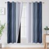 imageEstelar Textiler Navy Blue and Grayish White Blackout Curtains for Bedroom 72 Inches Long Thermal Insulated Ombre Blackout Drapes Room Darkening Energy Saving Drapes for Living Room52Wx72L2 Panels