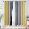 imageEstelar Textiler Ombre Grey and Yellow Blackout Curtains 72 Inch Length 2 Panels Full Light Blocking Curtains for Living RoomGrommet Thermal Insulated Gradient Drapes for Bedroom 52x72 Inch