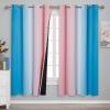 imageEstelar Textiler Ombre Pink and Blue Blackout Curtains 72 Inch Length 2 Panels Full Light Blocking Curtains for Bedroom Grommet Thermal Insulated Gradient Drapes for Living Room 52x72 Inch