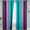 imageEstelar Textiler Ombre Purple Blackout Curtains 96 Inches Long Teal Curtains for Living Room Grommet Thermal Insulated Gradient Drapes Full Light Blocking Curtains for Bedroom52x96 Inch 2 Panels