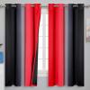 imageEstelar Textiler Ombre Red and Black Curtains 63 Inch Length 2 Panels 100 Blackout Curtains for Living Room Grommet Thermal Insulated Drapes Full Light Blocking Curtains for Bedroom 52x63 Inch