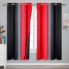 imageEstelar Textiler Ombre Red and Black Curtains 72 Inch Length 2 panels Complete Blackout Curtains for Bedroom Full Room Darkening Grommet Thermal Insulated Gradient Drapes for Living Room 52x72 Inch