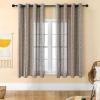 imageEstelar Textiler Sage Green Boho Farmhouse Curtains 84 Inches Long 2 Panels Soft Linen Textured Embroidered Curtains for Living Room Light Filtering Grommet Semi Sheer Drapes for Bedroom 52Wx84LBrownTeal Embroidery