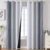 imageEstelar Textiler Thermal Insulated Blackout Curtains 96 Inches Long Ombre Grey and Grayish White Blackout Drapes for Bedroom Gradient Full Light Blocking Energy Saving Curtains 52Wx96L 2 Panels