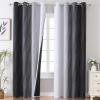 imageEstelar Textiler Thermal Insulated Blackout Curtains for Bedroom Ombre Black and Greyish White Blackout Drapes for Living Room Gradient Full Light Blocking Energy Saving Curtains 52Wx84L 2 Panels