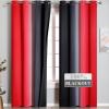 imageBlack and Red 100 Blackout Curtains 84 Inches Long Ombre Blackout Drapes for Bedroom Full Light Blocking Thermal Insulated Gradient Grommet Curtain Drapes for Living Room 52x84 Inch 2 Panels