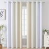 imageEstelar Textiler Beige and Greyish White Blackout Curtains for Living Room Full Room Darkening Gradient Drapes for Bedroom Thermal Insulated Ombre Grommet Curtains for Dining Room52Wx84L2 Panels
