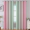imageEstelar Textiler Sage Green and Pink Blackout Curtains 84 Inches Long for Living Room Thermal Insulated Ombre Full Light Blocking Grommet Blackout Drapes for Bedroom 52Wx84L 2 Panels