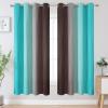 imageEstelar Textiler Teal and Brown Ombre Blackout Curtains 72 Inches Length for Bedroom Thermal Insulated Full Light Blocking Grommet Gradient Blackout Drapes for Living Room 52Wx72L 2 Panels