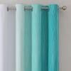 imageEstelar Textiler Teal and Grayish White Blackout Curtains for Living Room Ombre Thermal Insulated Noise Reducing Blackout Drapes for Bedroom Full Room Darkening Grommet Curtains 52Wx84L 2 Panels