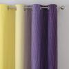 imageEstelar Textiler Yellow and Purple Ombre Blackout Curtains 84 Inch Length for Bedroom Thermal Insulated Full Light Blocking Grommet Gradient Blackout Drapes for Living Room 52Wx84L 2 Panels