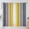 imageOmbre Gray and Yellow Blackout Curtains 63 Inch Length 2 panels Full Room Darkening Curtains for Kids Room Grommet Thermal Insulated Gradient Drapes Light Blocking Curtains for Bedroom 52x63 Inch