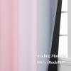 imageOmbre Pink and Gray Blackout Curtains 96 Inches Long Full Room Darkening Curtains for Bedroom Grommet Thermal Insulated Gradient Drapes Full Light Blocking Curtains 2 Panels52x96 Inch