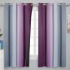 imageOmbre Purple and Gray Blackout Curtains 63 Inch Length 2 panels Full Room Darkening Grommet Thermal Insulated Gradient Drapes for Girls Room Full Light Blocking Curtains for Bedroom 52x63 Inch
