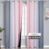 imagePink and Grey Blackout Curtains 84 inch LengthOmbre Full Room Darkening Window Curtains for Living RoomGrommet Thermal Insulated DrapesLight Blocking Curtains for Girls Bedroom52x84 Inch 2 Panels
