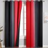 imageBlack and Red 100 Blackout Curtains 84 Inches Long Ombre Blackout Drapes for Bedroom Full Light Blocking Thermal Insulated Gradient Grommet Curtain Drapes for Living Room 52x84 Inch 2 Panels