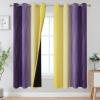 imageEstelar Textiler Purple and Yellow Ombre Blackout Curtains 72 Inches Long for Living Room Thermal Insulated Gradient Full Light Blocking Grommet Blackout Drapes for Bedroom 52Wx72L 2 Panels