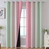 imageEstelar Textiler Sage Green and Pink Blackout Curtains 84 Inches Long for Living Room Thermal Insulated Ombre Full Light Blocking Grommet Blackout Drapes for Bedroom 52Wx84L 2 Panels