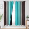 imageEstelar Textiler Teal and Brown Ombre Blackout Curtains 72 Inches Length for Bedroom Thermal Insulated Full Light Blocking Grommet Gradient Blackout Drapes for Living Room 52Wx72L 2 Panels