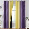imageEstelar Textiler Yellow and Purple Ombre Blackout Curtains 84 Inch Length for Bedroom Thermal Insulated Full Light Blocking Grommet Gradient Blackout Drapes for Living Room 52Wx84L 2 Panels
