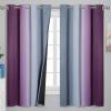 imageOmbre Purple and Gray Blackout Curtains 63 Inch Length 2 panels Full Room Darkening Grommet Thermal Insulated Gradient Drapes for Girls Room Full Light Blocking Curtains for Bedroom 52x63 Inch