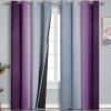 imageOmbre Purple and Gray Curtains 96 Inches Long Total Blackout Curtains for Bedroom Grommet Thermal Insulated Gradient Blackout Drapes Full Light Blocking Curtains for Kids Room 52x96 Inch 2 Panels
