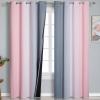 imagePink and Grey Blackout Curtains 84 inch LengthOmbre Full Room Darkening Window Curtains for Living RoomGrommet Thermal Insulated DrapesLight Blocking Curtains for Girls Bedroom52x84 Inch 2 Panels