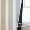 imageEstelar Textiler Full Room Darkening Blackout Curtains 72 Inch Length 2 Panels Set Ombre Greyish White and Beige Thermal Insulated Full Light Blocking Grommet Blackout Drapes for Bedroom 52Wx72L