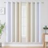 imageEstelar Textiler Full Room Darkening Blackout Curtains 72 Inch Length 2 Panels Set Ombre Greyish White and Beige Thermal Insulated Full Light Blocking Grommet Blackout Drapes for Bedroom 52Wx72L
