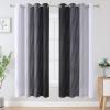 imageEstelar Textiler Full Room Darkening Blackout Curtains 72 Inch Length 2 Panels Set Ombre Greyish White and Black Thermal Insulated Full Light Blocking Grommet Blackout Drapes for Bedroom 52Wx72L