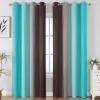 imageEstelar Textiler Full Room Darkening Gradient Blackout Curtains 96 Inch Length 2 Panels Set Ombre Teal and Brown Thermal Insulated Full Light Blocking Grommet Blackout Drapes for Bedroom 52Wx96L