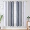 imageEstelar Textiler Full Room Darkening Greyish White and Grey Blackout Curtains 72 Inch Length 2 Panels Set Ombre Thermal Insulated Full Light Blocking Grommet Gray Blackout Drapes for Bedroom 52Wx72L