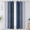 imageEstelar Textiler Full Room Darkening Greyish White and Navy Blue Blackout Curtains 63 Inch Length 2 Panels SetOmbre Thermal Insulated Full Light Blocking Grommet Blackout Drapes for Boys Room52Wx63L