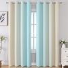 imageEstelar Textiler Ombre Aqua and Beige Blackout Curtains 96 Inches Long for Sliding Door Gradient Thermal Insulated Full Light Blocking Grommet Blackout Drapes for Bedroom 52Wx96L 2 Panels