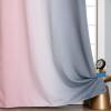 imageEstelar Textiler Ombre Gray and Pink Blackout Curtains 63 Inch Length 2 Panels Full Light Blocking Curtains for Kids Room Grommet Thermal Insulated Gradient Drapes for Girls Room 52x63 Inch