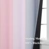 imageEstelar Textiler Ombre Gray and Pink Blackout Curtains 63 Inch Length 2 Panels Full Light Blocking Curtains for Kids Room Grommet Thermal Insulated Gradient Drapes for Girls Room 52x63 Inch