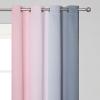 imageEstelar Textiler Ombre Gray and Pink Blackout Curtains 63 Inch Length 2 Panels Full Light Blocking Curtains for Kids Room Grommet Thermal Insulated Gradient Drapes for Girls Room 52x63 Inch