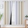 imageEstelar Textiler Full Room Darkening Blackout Curtains 72 Inch Length 2 Panels Set Ombre Greyish White and Beige Thermal Insulated Full Light Blocking Grommet Blackout Drapes for Bedroom 52Wx72L