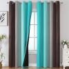 imageEstelar Textiler Full Room Darkening Gradient Blackout Curtains 96 Inch Length 2 Panels Set Ombre Teal and Brown Thermal Insulated Full Light Blocking Grommet Blackout Drapes for Bedroom 52Wx96L