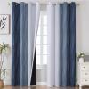 imageEstelar Textiler Greyish White and Navy Blue Blackout Curtains 96 Inches Long Ombre Thermal Insulated Noise Reducing Blackout Drapes for Bedroom Full Room Darkening Grommet Curtains52Wx96L2 Panels
