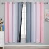 imageEstelar Textiler Ombre Grey and Pink Blackout Curtains 72 Inch Length 2 Panels Full Room Darkening Blackout Curtains for Bedroom Grommet Thermal Insulated Gradient Drapes for Kids Room 52x72 Inch