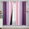 imageEstelar Textiler Ombre Pink and Purple Blackout Curtains 72 Inch Length 2 Panels Full Light Blocking Curtains for Bedroom Grommet Thermal Insulated Gradient Drapes for Living Room 52x72 Inch