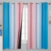 imageEstelar Textiler Pink and Blue Curtains 63 Inch Length 2 Panels Ombre Total Blackout Curtains for Bedroom Grommet Thermal Insulated Gradient Blackout Drapes for Kids Room 52x63 Inch